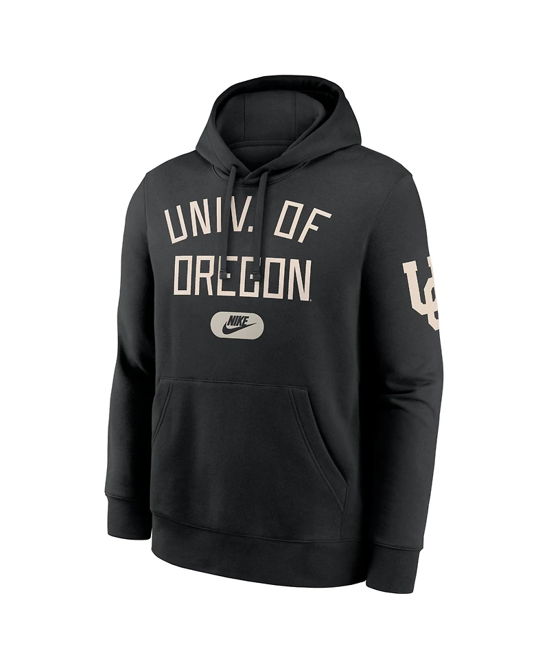 Nike Men's Black Oregon Ducks Fashion Club Pullover Hoodie