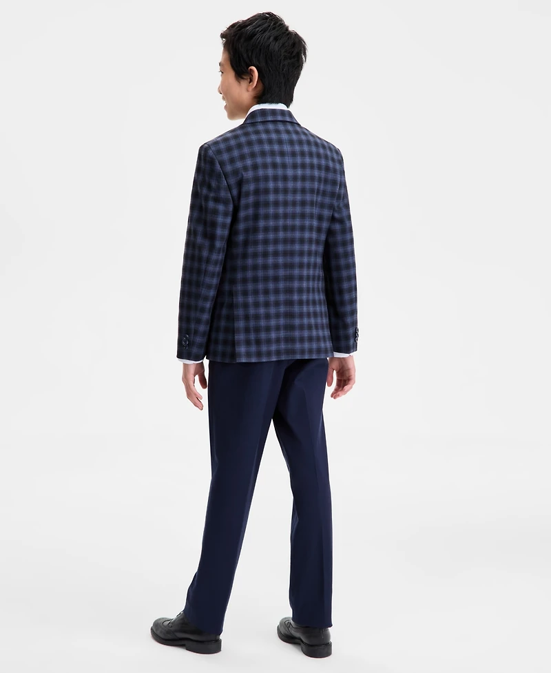 Michael Kors Big Boys Checkered Notch Lapel Jacket