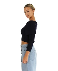 Belle & Bloom More Than Words Collared Knit Top
