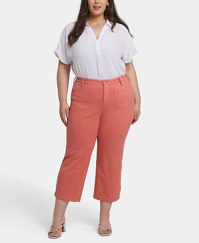 Nydj Plus Coco Relaxed Wide Leg Crop Pants