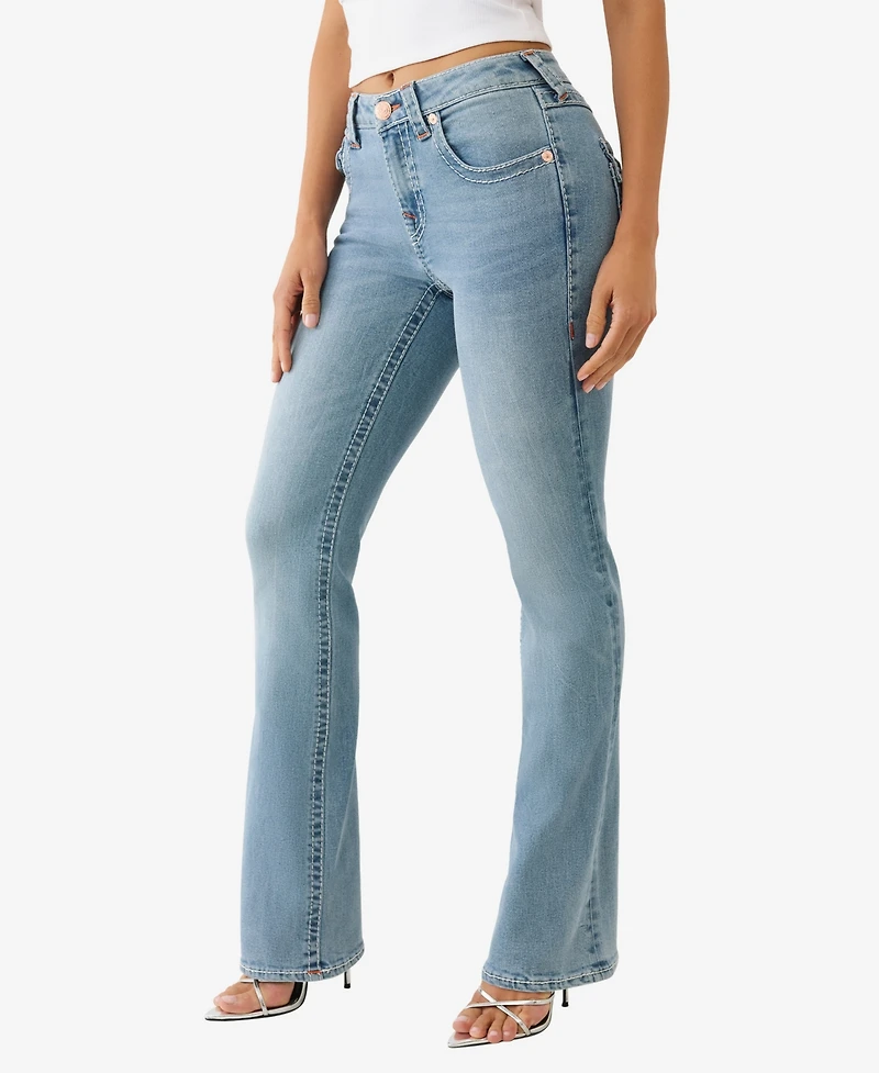 True Religion Women's Becca Big T Bootcut Flap Jeans
