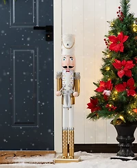 Glitzhome 35.75" Wooden Christmas Soldier Nutcracker