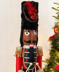 Glitzhome 36.5" Wooden Christmas African Soldier Nutcracker