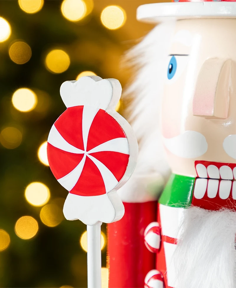 Glitzhome 26" Wooden Christmas Tree Nutcracker