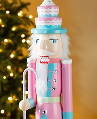 Glitzhome 24" Wooden Christmas Cake Nutcracker