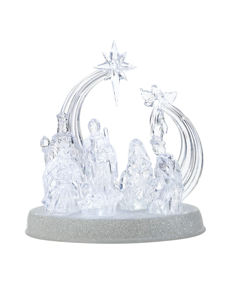 Glitzhome 9'' Christmas Lighted Tabletop Nativity Scene Figurine