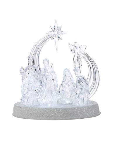 Glitzhome 9'' Christmas Lighted Tabletop Nativity Scene Figurine