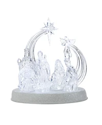 Glitzhome 9'' Christmas Lighted Tabletop Nativity Scene Figurine