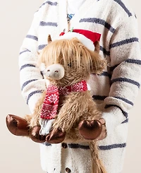Glitzhome 15.25" Christmas Fabric Highland Cow
