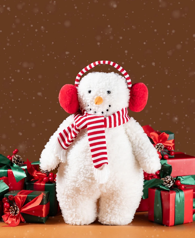 Glitzhome 17.75" Christmas Fabric Standing Snowman