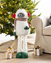 Glitzhome 29.25" Christmas Fabric Yeti with Telescoping Legs