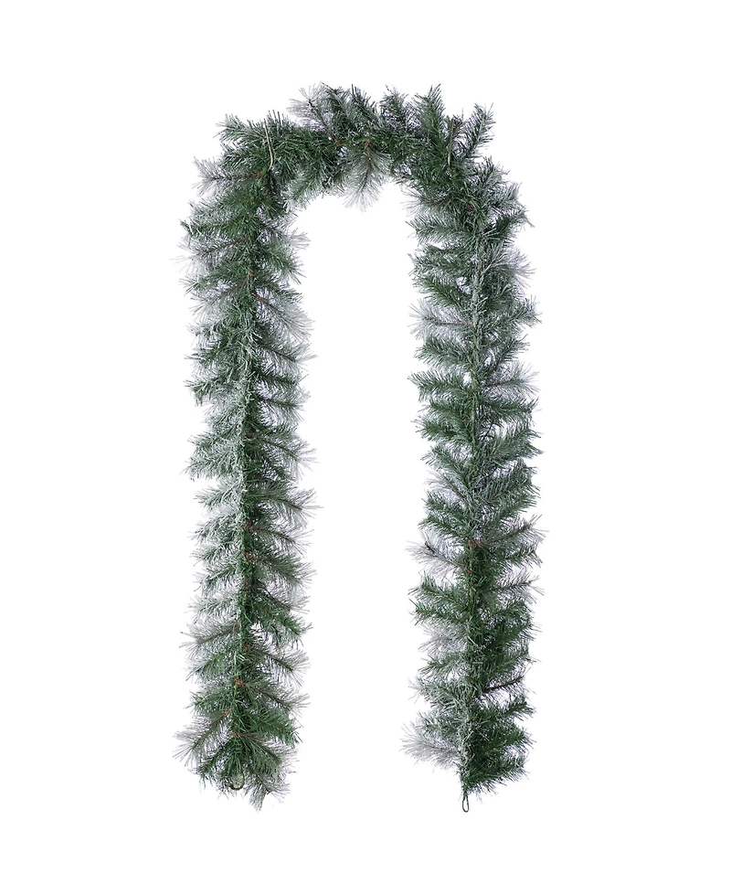Glitzhome Pre-Lit Snow Flocked Greenery Pine Christmas Wreath Matched Garlands, Set of 3