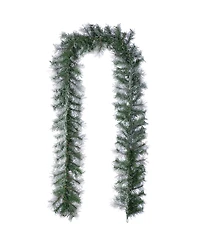 Glitzhome Pre-Lit Snow Flocked Greenery Pine Christmas Wreath Matched Garlands, Set of 3