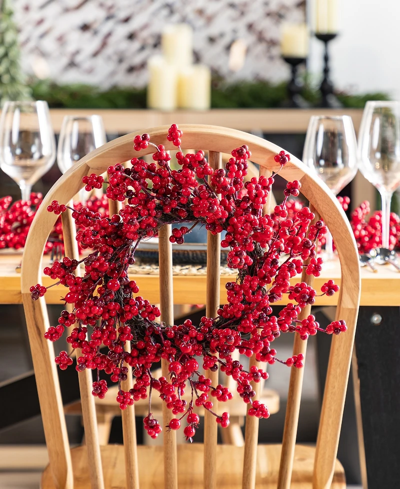 Glitzhome Christmas Mini Red Berries Wreaths, Set of 4
