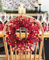 Glitzhome Christmas Mini Red Berries Wreaths, Set of 4