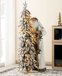 Glitzhome 4" Oversized Christmas Woodland Santa