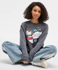 Grayson Threads, The Label Juniors' Snoopy Sledding Fleece Sweatshirt