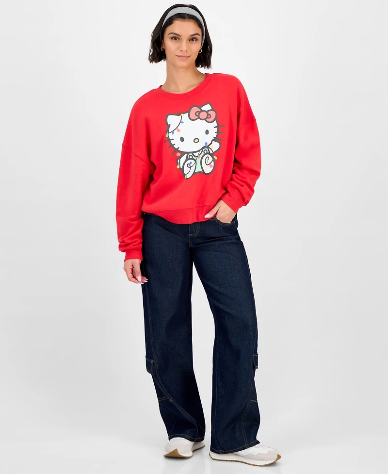 Grayson Threads, The Label Juniors' Hello Kitty Christmas Lights Sweatshirt