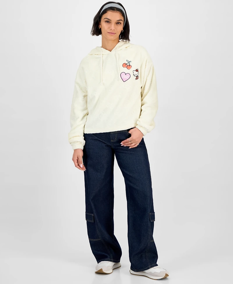 Grayson Threads, The Label Juniors' Embossed Sherpa Hoodie
