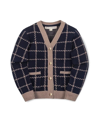 Hope & Henry Little and Big Girls' Organic Long Sleeve Boyfriend Cardigan Sweater