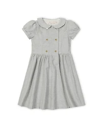 Hope & Henry Little and Big Girls' Organic Double Breasted Flannel Dress with Collar