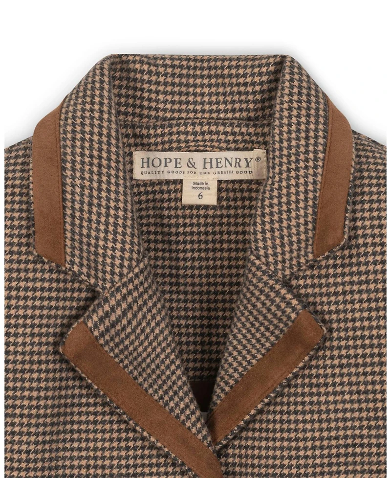 Hope & Henry Little and Big Girls' Organic Brushed Cotton Dress Blazer