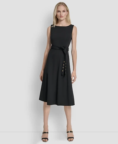 Dkny Women's Sleeveless Crew Neck Midi Dress