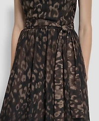Dkny Women's Sleeveless Crewneck Midi Dress