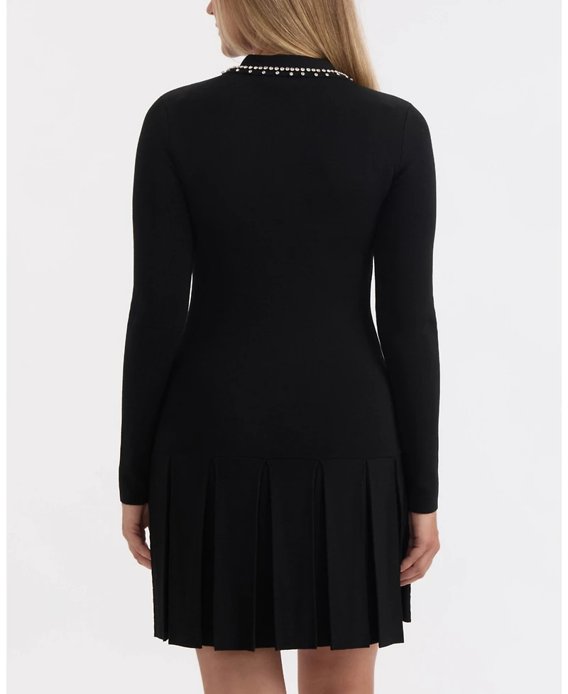 Ellen Tracy Women's Embellished Collar Knit Dress