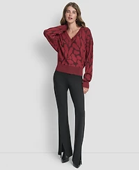 Dkny Women's Textured Long Sleeves Sweater