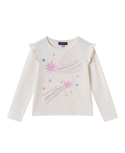 Andy & Evan Toddler/Child Girls Shooting Stars Ruffle Sleeve Tee