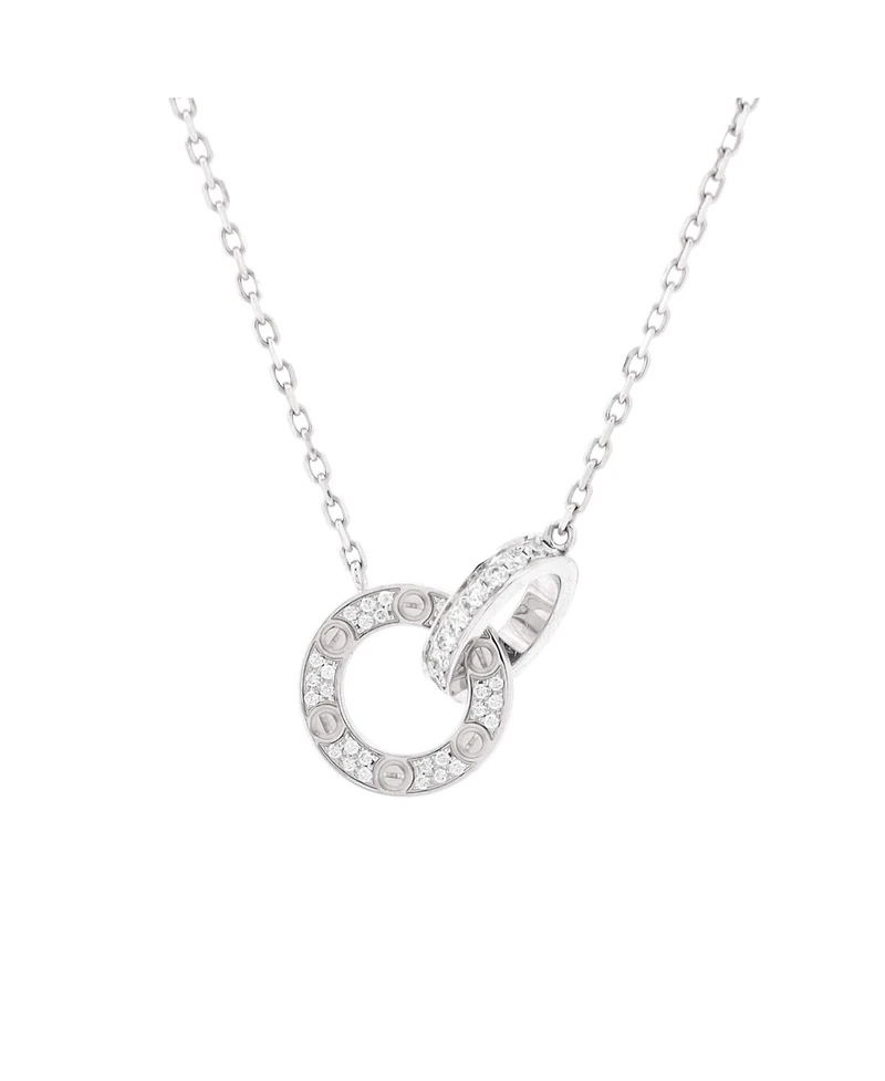 Pre-Owned Cartier Love Interlocking Pave Necklace
