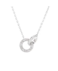 Pre-Owned Cartier Love Interlocking Pave Necklace