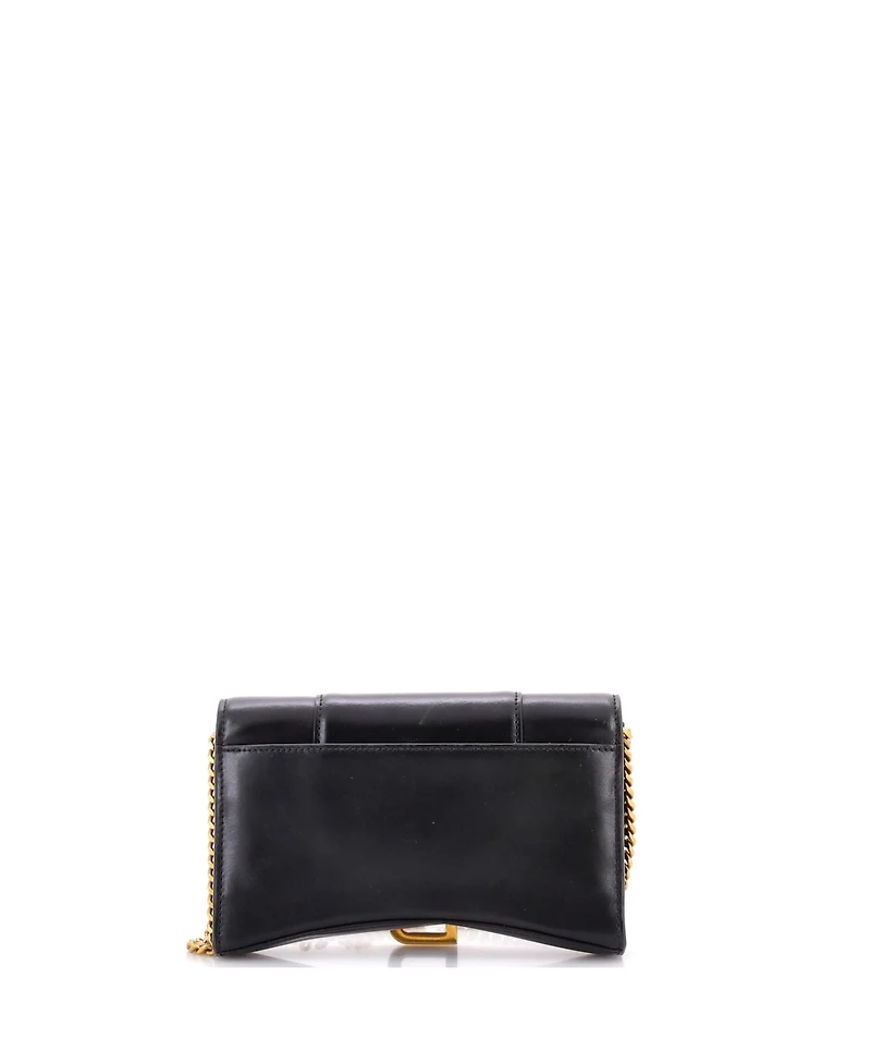 Pre-Owned Balenciaga Hourglass Chain Wallet Leather
