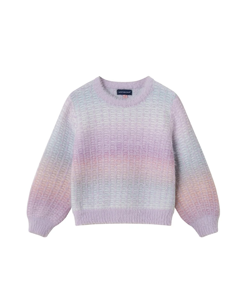 Andy & Evan Toddler/Child Girls Ombre Eyelash Sweater