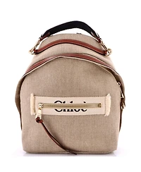 Pre-Owned Chloe Woody Backpack Linen with Leather