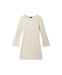 Andy & Evan Big Girls Cream Lurex Rib Bell Sleeve Dress