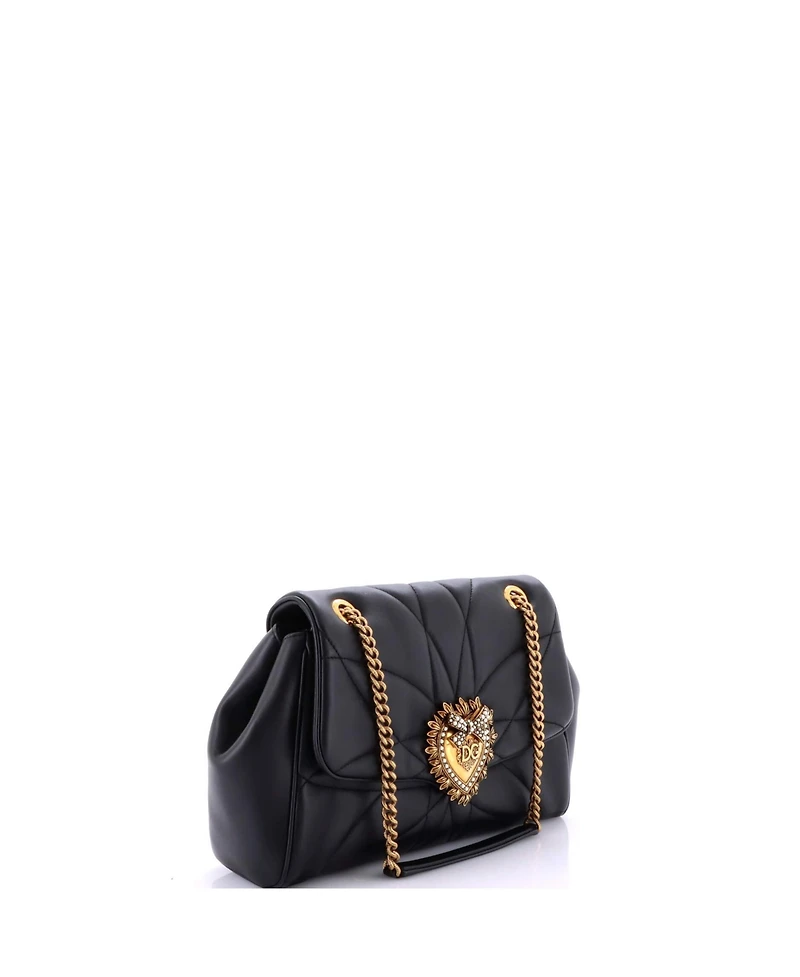 Pre-Owned Dolce & Gabbana Large Devotion Soft Shoulder Bag Quilted Leather