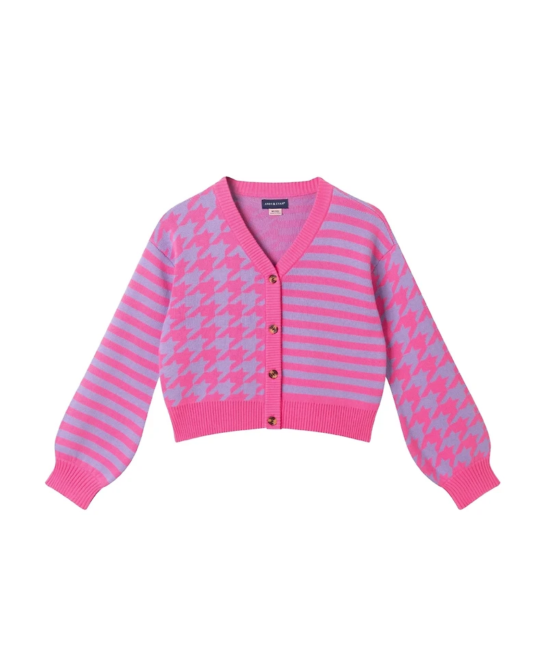 Andy & Evan Child Girls Houndstooth Cardigan