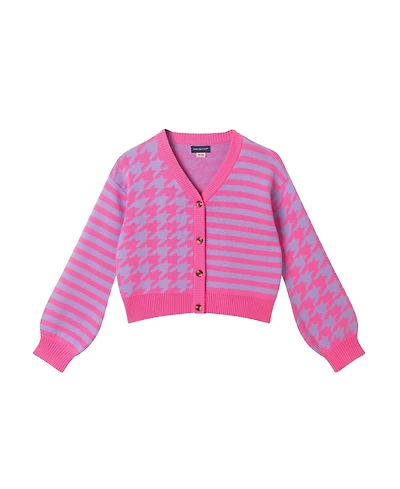 Andy & Evan Child Girls Houndstooth Cardigan