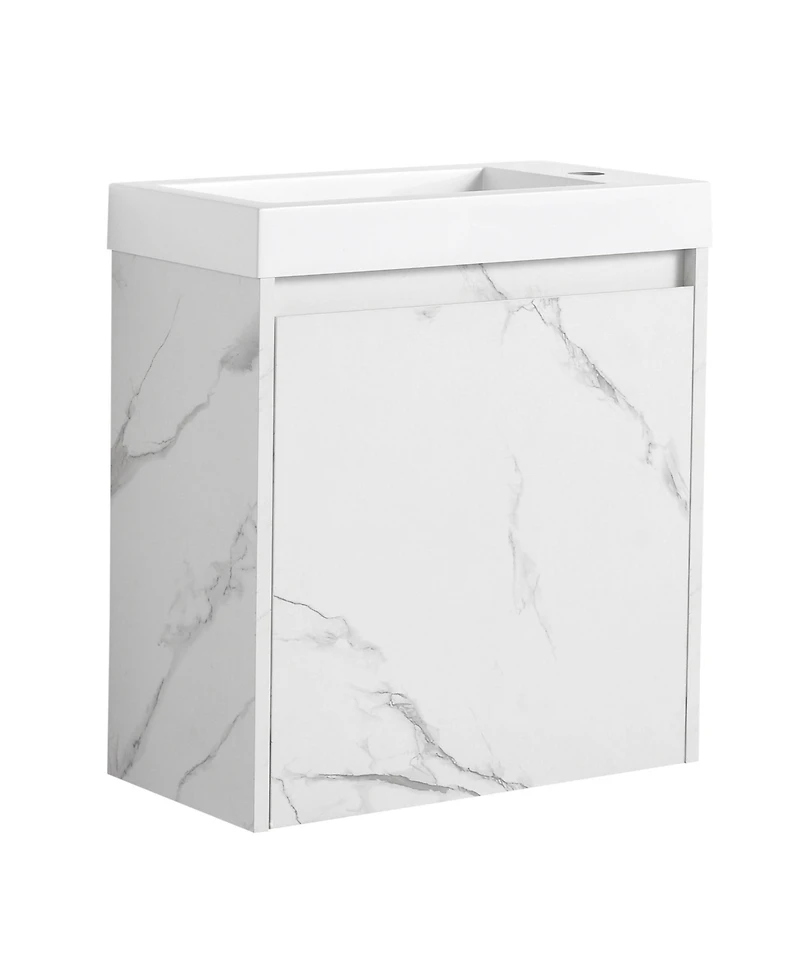 Casainc 20 Inch Floating Vanity with Resin Sink and Soft-Close Cabinet Door