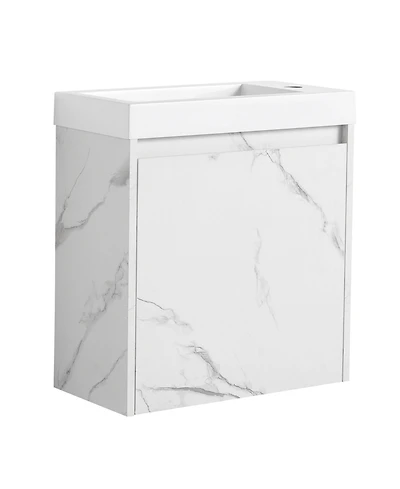 Casainc 20 Inch Floating Vanity with Resin Sink and Soft-Close Cabinet Door