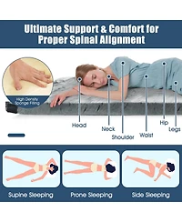 Akiudex Lightweight Portable Memory Foam Camping Mattress with Carrying Bag - Gray