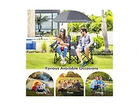 Akiudex portable folding picnic double chair with removable umbrella