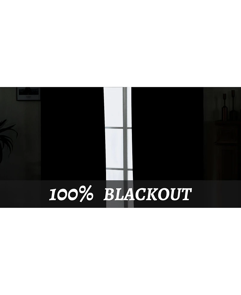 Awesome Home 100% Blackout Cotton Blend Thermal Grommet Curtains, 2 Panels