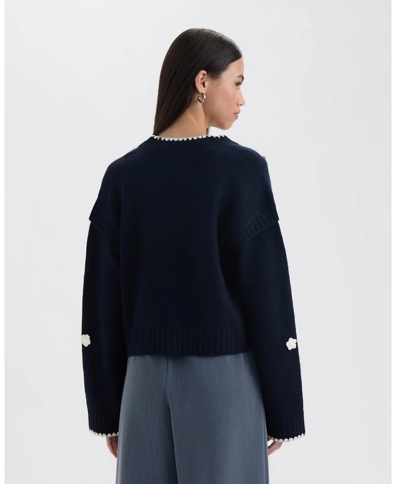 Nvlt Women's Crochet Flower Cardigan