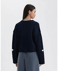 Nvlt Women's Crochet Flower Cardigan