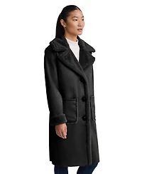 Nvlt Women's Longline Faux Shearling Coat