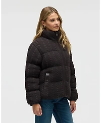Nvlt Women's Sweater Knit Puffer Jacket