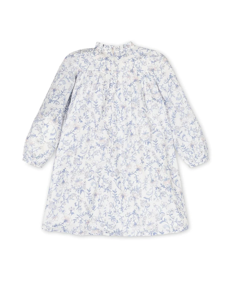 Hope & Henry Little and Big Girls' Organic Long Sleeve Ruffle Neck Smocked Yoke Dress